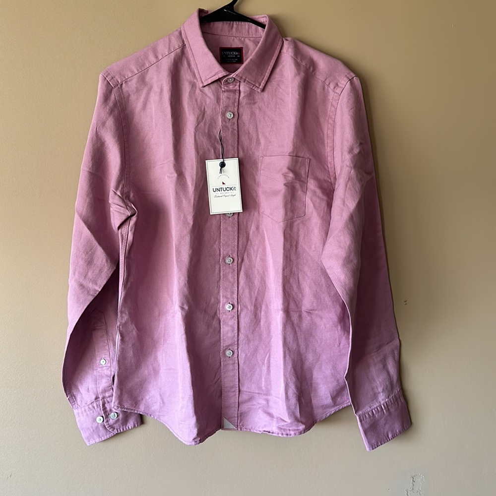 Men’s UNTUCKit Long Sleeve Pink Shirt